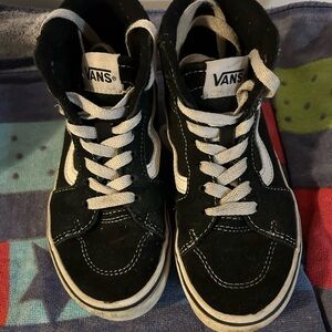 Kids black high top vans size 13